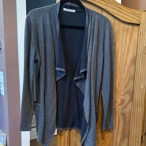 Chris & Carol Charcoal Open Front Cardigan